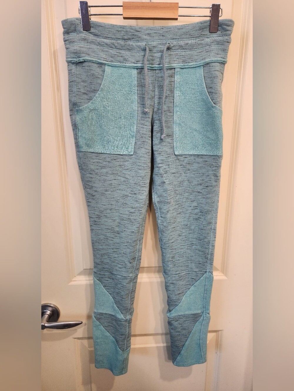 FP Movement by Free People Teal Heathered Jogger Jeggings with Patch Pockets